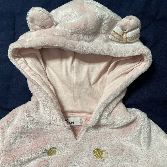 🔴🔴Toddler Girl Pink Bear Hoodie Sweater & Purple/Pink Swan Sweater Set Bundle - Picture 5 of 10